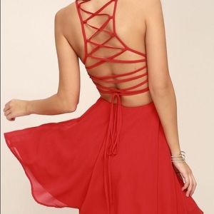 **Never Worn** Lulu’s red skater dress